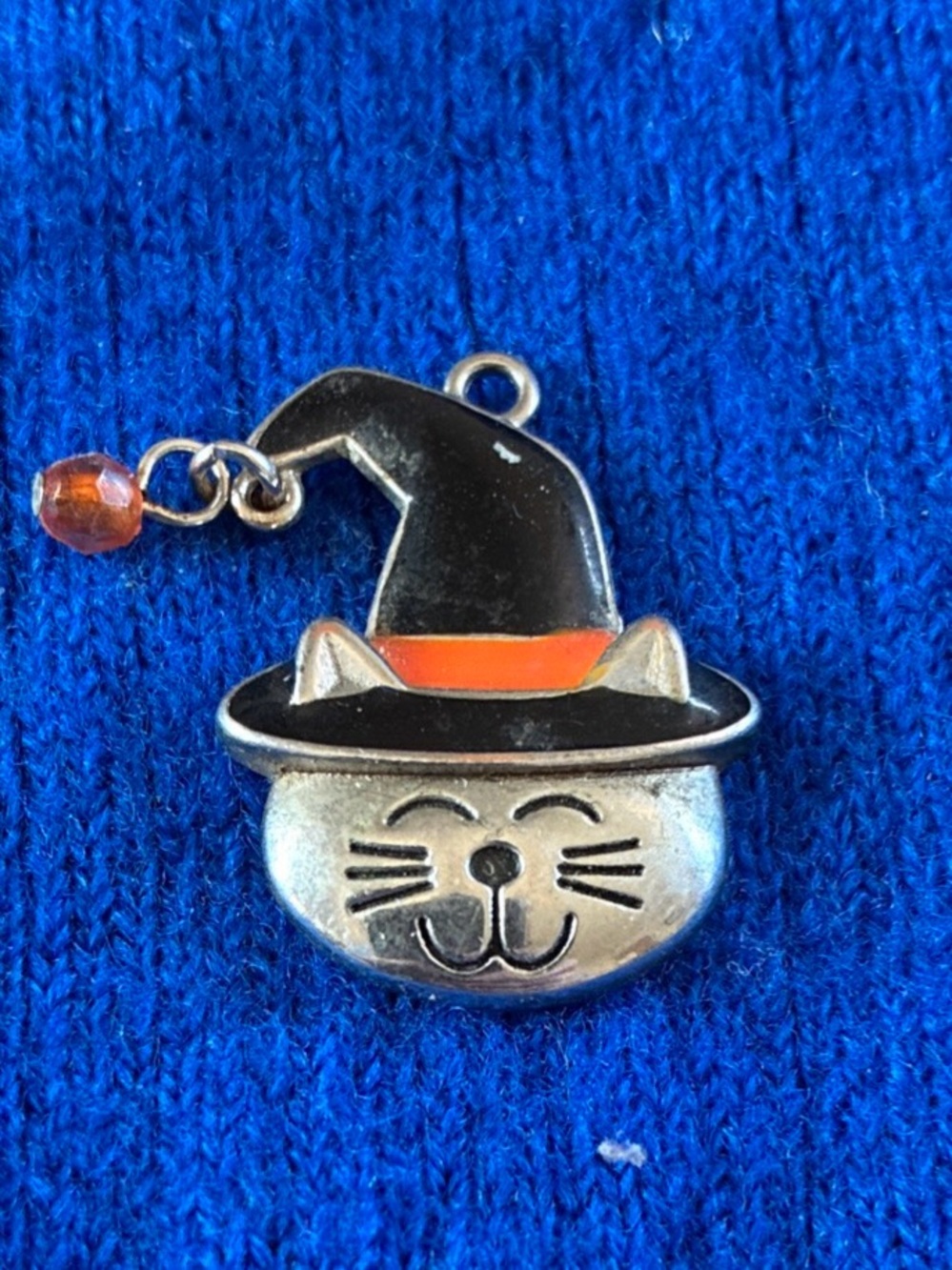 Halloween  Cat And Witchy Hat Charm For Bracelet Or Earring